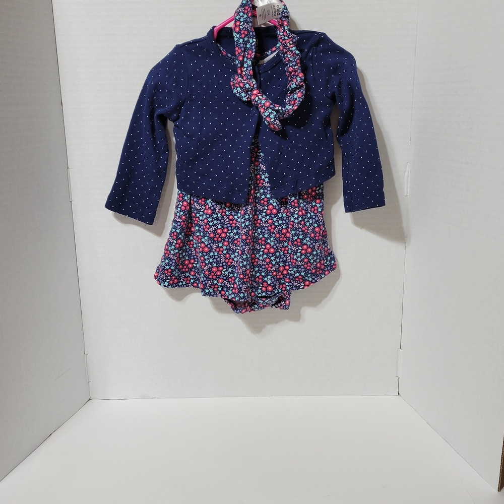 Child of Mine by Carter’s Baby Girl Floral Dress Set Cardigan & Headband 12M